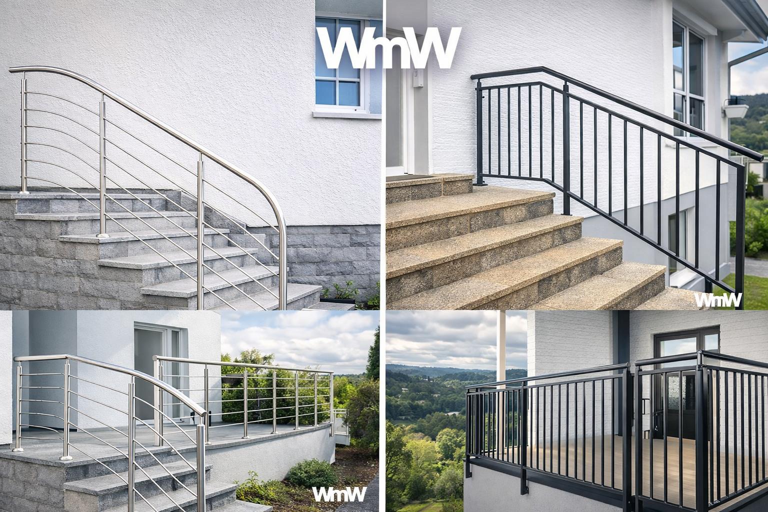 Geländer aus Edelstahl und Stahl